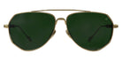 Philippe V® No27 PHI No27 Gold Frame Green Lens 60 - Gold Frame - Green Lens Sunglasses