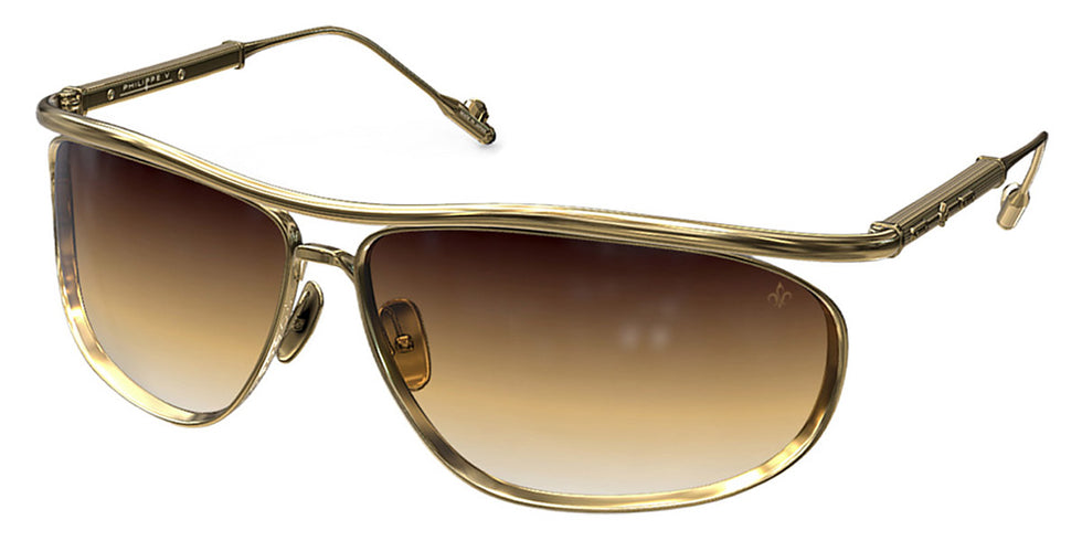 Philippe V® No31 PHI No31 Gold Frame Brown Gradient Lens 64 - Gold Frame - Brown Gradient Lens Sunglasses