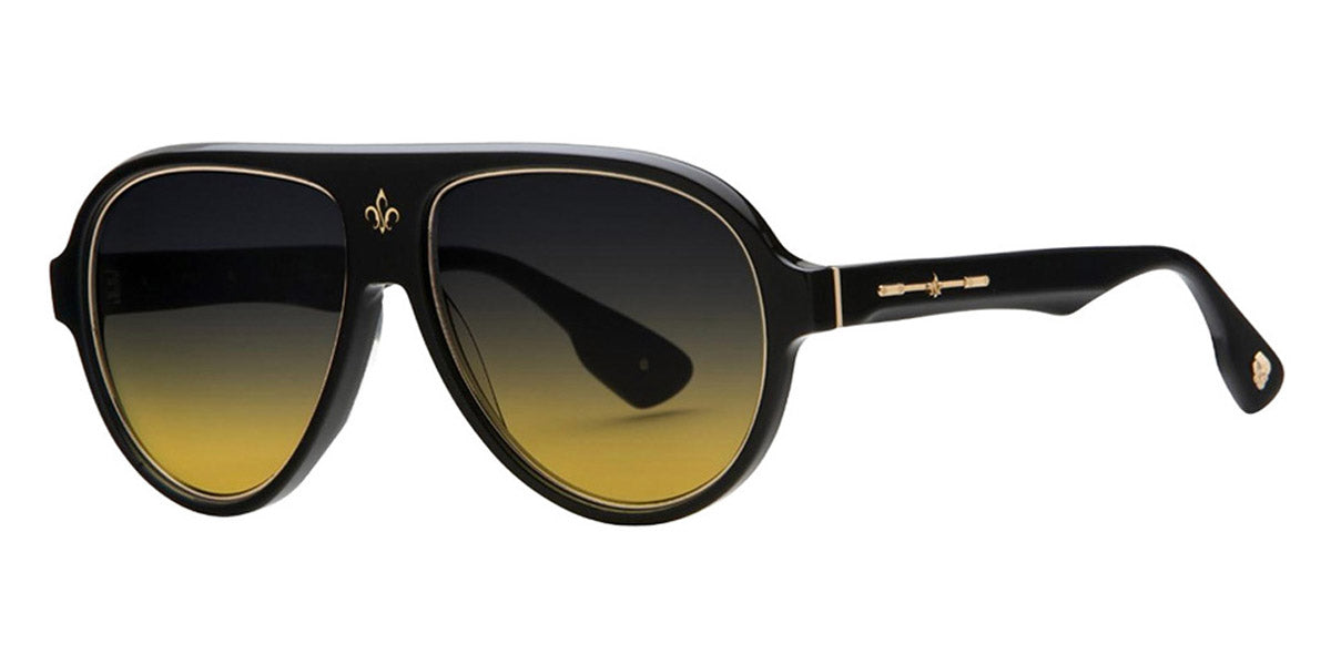 Philippe V® No4.1 PHI No4.1 Black Frame Grey to Yellow Gradient Lens 58 - Black Frame - Grey to Yellow Gradient Lens Sunglasses