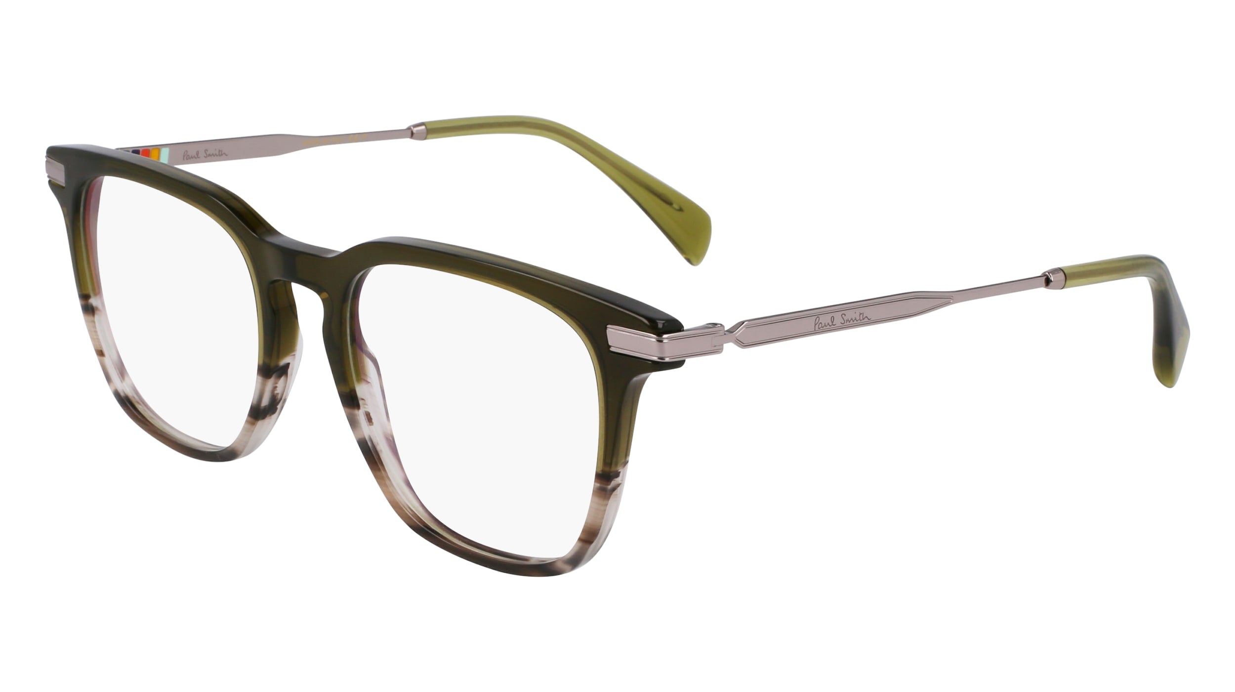 Paul Smith® Ledbury PSM PS24624 318 50 - 318 Transparent Olive/Striped Ol Eyeglasses