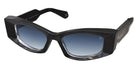 Philippe V® WNo20 PHI WNo20 Black/Silver Frame Blue Gradient Lens 52 - Black/Silver Frame - Blue Gradient Lens Sunglasses