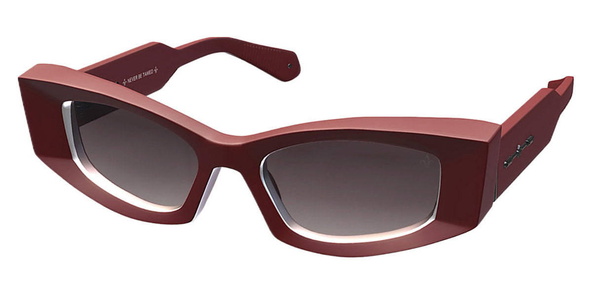 Philippe V® WNo20 PHI WNo20 Cherry Red Matt/Gun Metal Frame Grey Gradient Lens 52 - Cherry Red Matt/Gun Metal Frame - Grey Gradient Lens Sunglasses