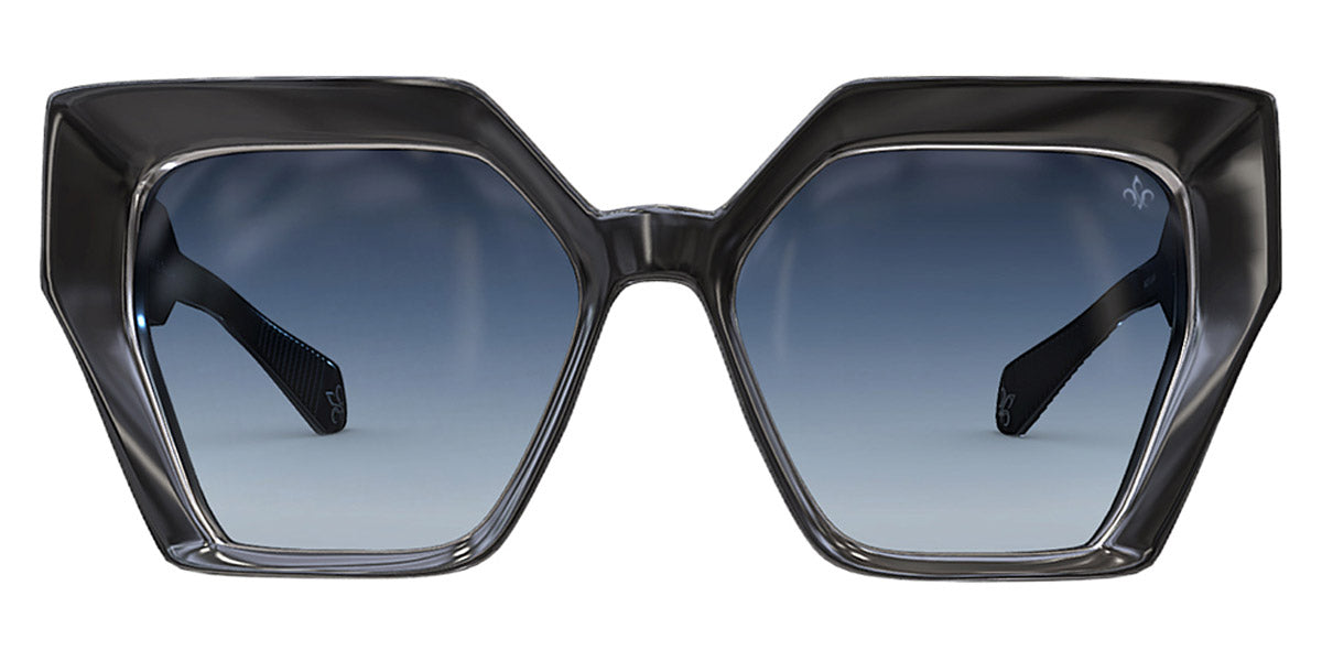 Philippe V® WNo21 PHI WNo21 Black/Silver Frame Blue Gradient Lens 55 - Black/Silver Frame - Blue Gradient Lens Sunglasses