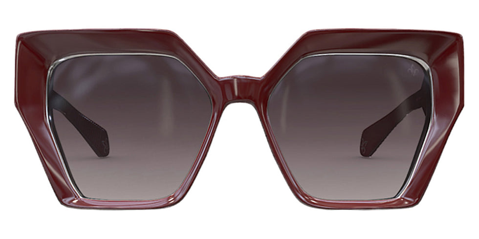 Philippe V® WNo21 PHI WNo21 Cherry Red/Silver Frame Grey Gradient Lens 55 - Cherry Red/Silver Frame - Grey Gradient Lens Sunglasses