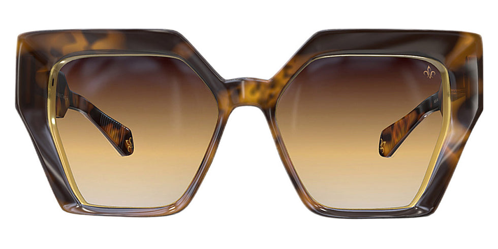 Philippe V® WNo21 PHI WNo21 Tort/Gold Frame Brown Gradient Lens 55 - Tort/Gold Frame - Brown Gradient Lens Sunglasses
