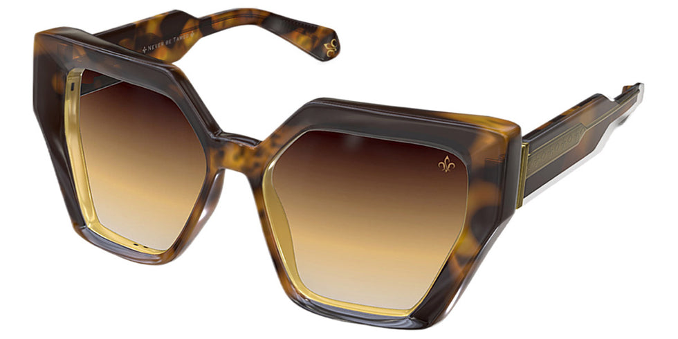 Philippe V® WNo21 PHI WNo21 Tort/Gold Frame Brown Gradient Lens 55 - Tort/Gold Frame - Brown Gradient Lens Sunglasses