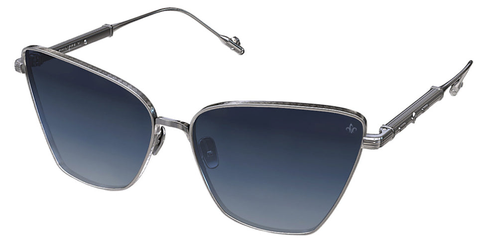 Philippe V® WNo22 PHI WNo22 Silver Frame Blue Gradient Lens 61 - Silver Frame - Blue Gradient Lens Sunglasses