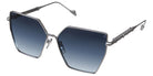 Philippe V® WNo23 PHI WNo23 Silver Frame Blue Gradient Lens 60 - Silver Frame - Blue Gradient Lens Sunglasses