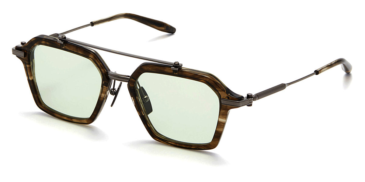 Akoni® Akari AF AKO Akari AF 413B 51 - Green Tortoise Swirl/Black Rhodium / Light Olive Eyeglasses
