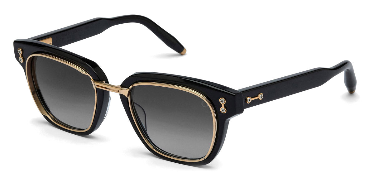 Akoni® Apollo AKO Apollo 518A 51 - Black/Brushed 12k Gold/Machine Silver / Dark Gray to Light Gray Sunglasses