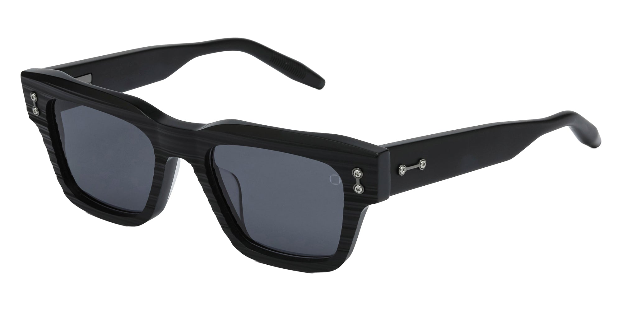 Akoni® Columba - 50 AKO Columba - 50 100F 50 - Scraped Matte Black/Black Rhodium with Machine Silver / Dark Gray AR Sunglasses
