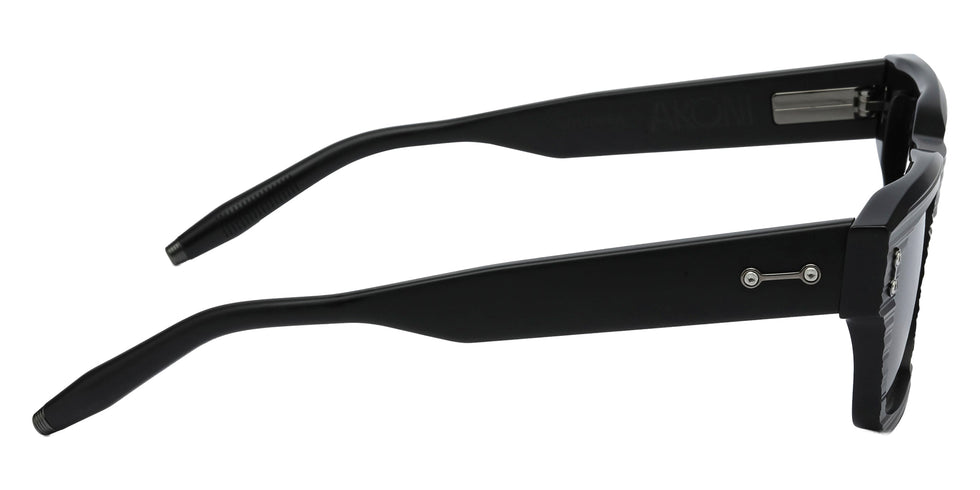 Akoni® Columba - 50 AKO Columba - 50 100F 50 - Scraped Matte Black/Black Rhodium with Machine Silver / Dark Gray AR Sunglasses