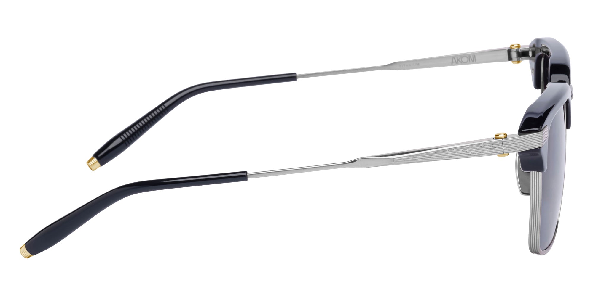 Akoni® Euclid AKO Euclid 526A 51 - Brushed Black Palladium/Black / Dark Gray Sunglasses