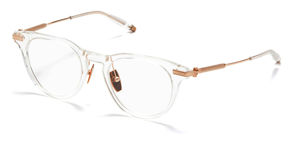 Akoni® Gemini AF AKO Gemini AF 401E 48 - Brushed White Gold/Crystal Clear Eyeglasses