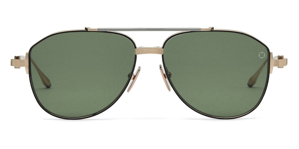 Akoni® Helios AKO Helios 521A 57 - Brushed 12k Gold/Black Palladium/Black Enamel / Dark Olive AR Sunglasses