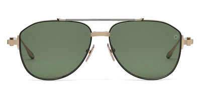 Akoni® Helios AKO Helios 521A 57 - Brushed 12k Gold/Black Palladium/Black Enamel / Dark Olive AR Sunglasses