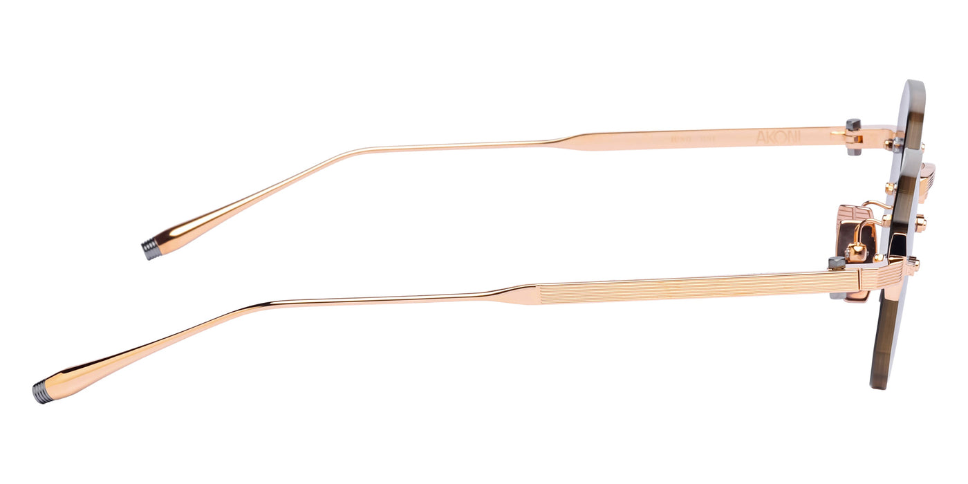 Akoni® Juno-One AKO Juno-One 308E 47 - 12k Gold w/Black Palladium / Dark Blue to Yellow Sunglasses