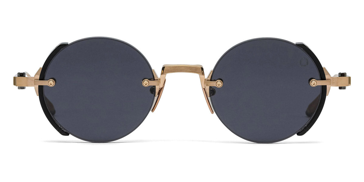 Akoni® Jupiter AKO Jupiter 519A 46 - Brushed 12k Gold/Crystal Black Acetate Sideshield / Dark Gray AR Sunglasses