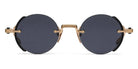 Akoni® Jupiter AKO Jupiter 519A 46 - Brushed 12k Gold/Crystal Black Acetate Sideshield / Dark Gray AR Sunglasses