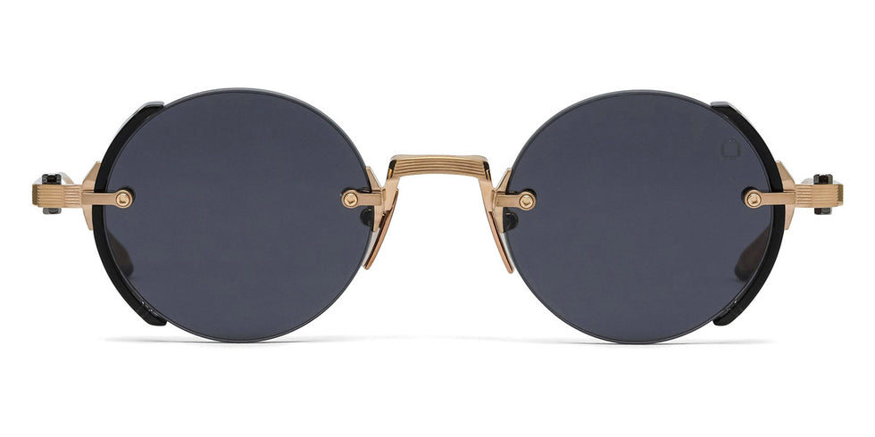 Akoni® Jupiter AKO Jupiter 519A 46 - Brushed 12k Gold/Crystal Black Acetate Sideshield / Dark Gray AR Sunglasses
