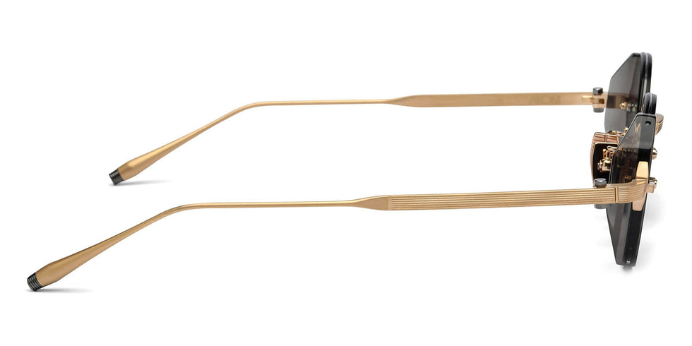 Akoni® Jupiter AKO Jupiter 519A 46 - Brushed 12k Gold/Crystal Black Acetate Sideshield / Dark Gray AR Sunglasses