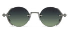 Akoni® Jupiter AKO Jupiter 519B 46 - Brushed Black Palladium/Crystal Gray Acetate Sideshield / Dark Gray to Olive AR Sunglasses