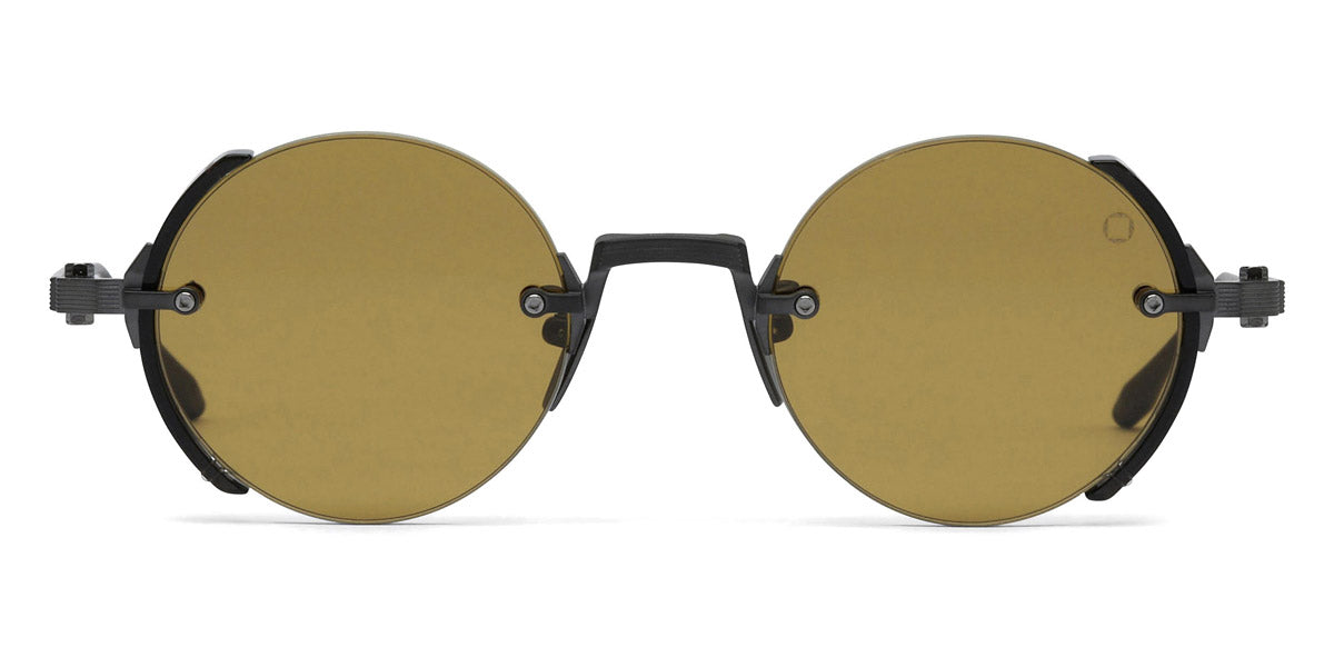 Akoni® Jupiter AKO Jupiter 519C 46 - Black Iron/Crystal Black Acetate Sideshield / Senape AR Sunglasses