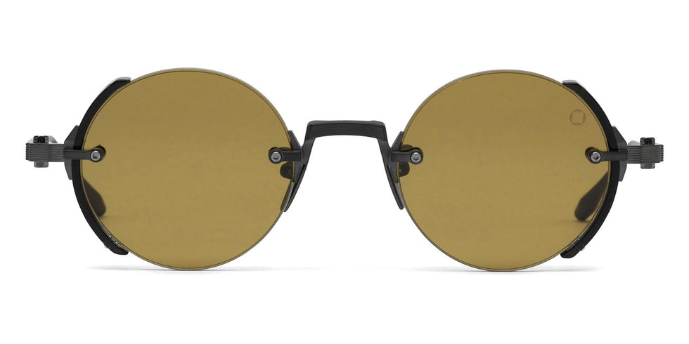 Akoni® Jupiter AKO Jupiter 519C 46 - Black Iron/Crystal Black Acetate Sideshield / Senape AR Sunglasses