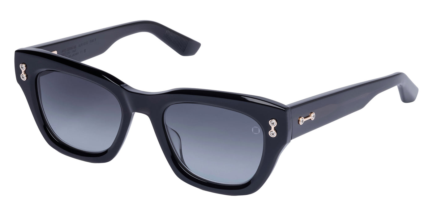 Akoni® Nebula AKO Nebula 527A 50 - Crystal Black/12k Gold / Dark Gray to Light Gray Sunglasses