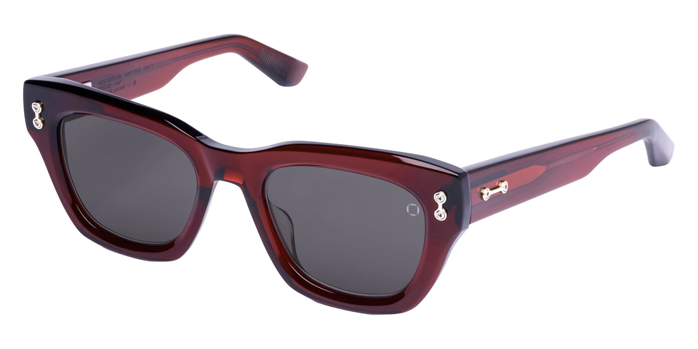 Akoni® Nebula AKO Nebula 527B 50 - Crystal Bordeaux/12k Gold / Dark Gray Sunglasses