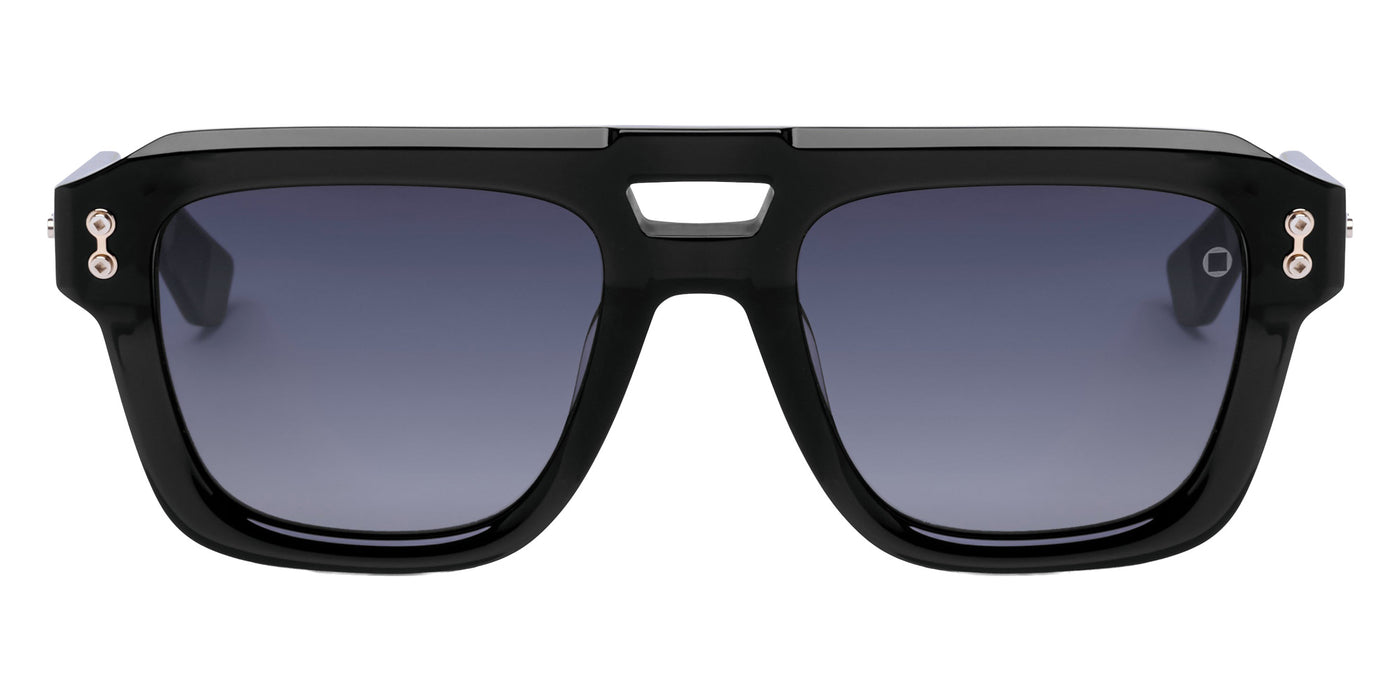 Akoni® Perseus AKO Perseus 531A 54 - Solid Black/12k Gold / Dark Gray to Light Gray Sunglasses