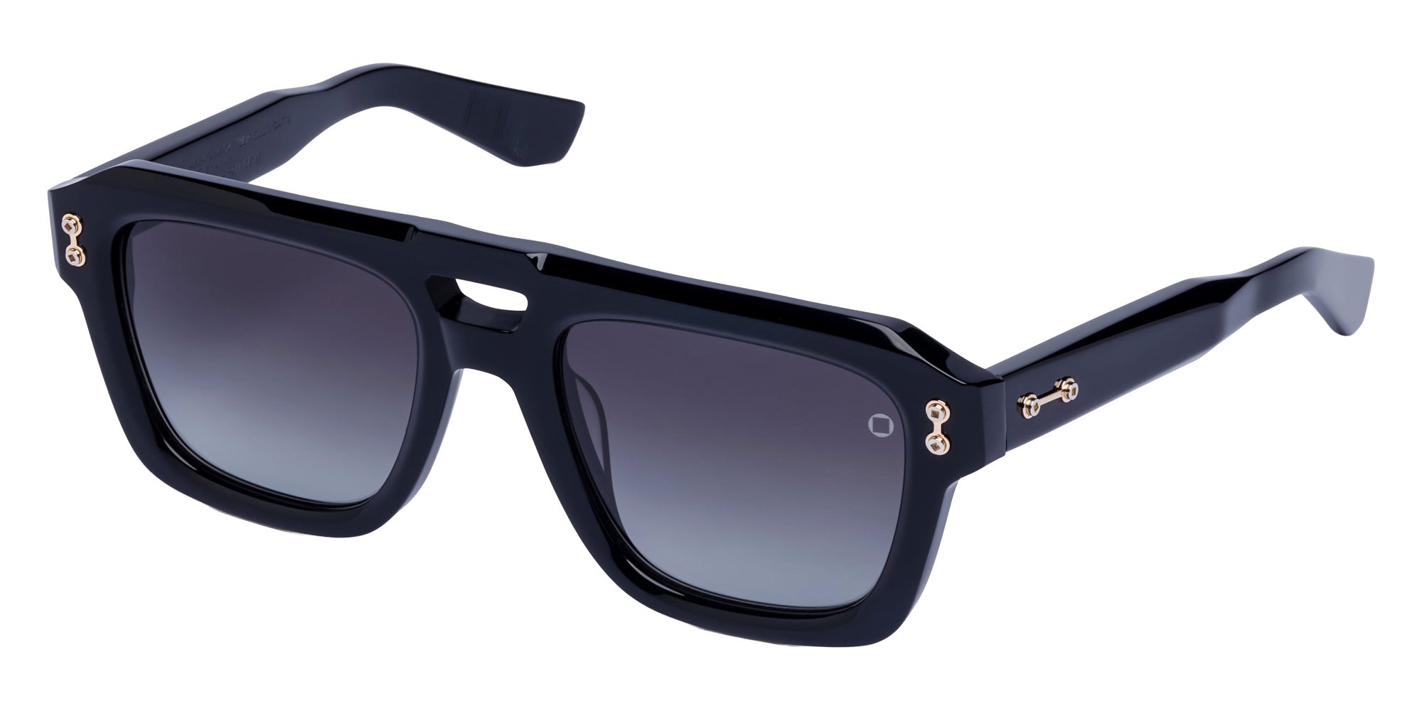 Akoni® Perseus AKO Perseus 531A 54 - Solid Black/12k Gold / Dark Gray to Light Gray Sunglasses