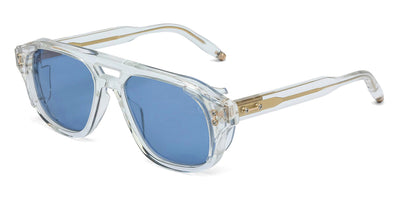 Akoni® Phoenix AKO Phoenix 517C 55 - Crystal Clear/Brushed 12k Gold/Machine Silver / Dusty Blue AR Sunglasses