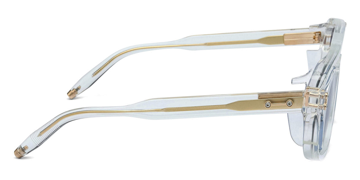 Akoni® Phoenix AKO Phoenix 517C 55 - Crystal Clear/Brushed 12k Gold/Machine Silver / Dusty Blue AR Sunglasses