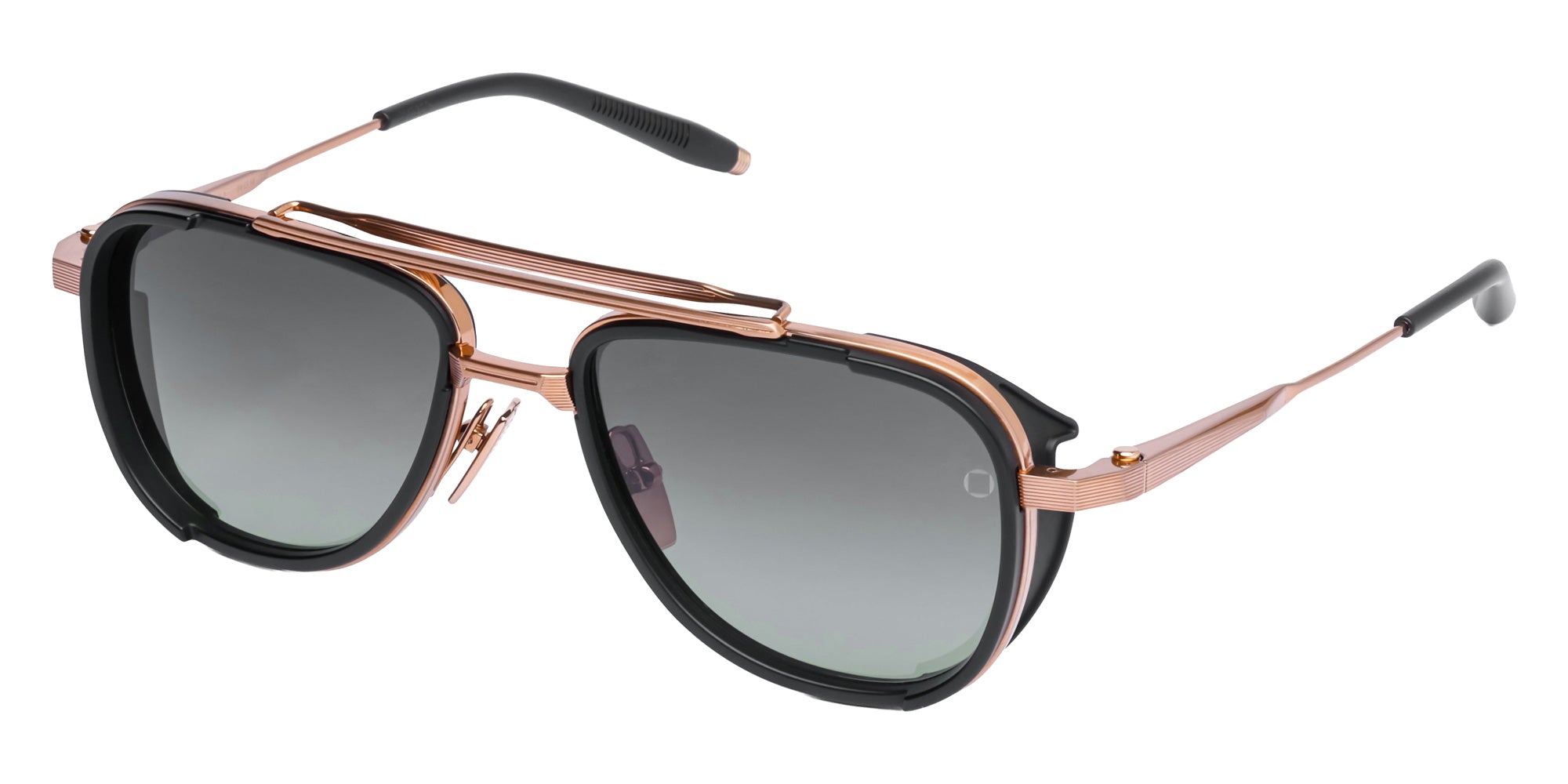 Akoni® Spitzer AKO Spitzer 525A 54 - Brushed Rose Gold/Matte Black / Dark Gray to Light Gray Sunglasses
