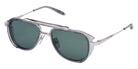 Akoni® Spitzer AKO Spitzer 525B 54 - Brushed Shiny Palladium/Crystal Gray / Deep Emerald Green Sunglasses