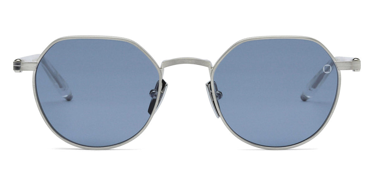 Akoni® Themis AKO Themis 522C 50 - Brushed Silver/Crystal Clear / Dusty Blue AR Sunglasses