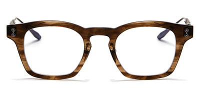 Akoni® Wise AF AKO Wise AF 418C 48 - Green Tortoise Swirl/Black Iron Eyeglasses