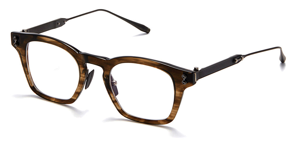 Akoni® Wise AF AKO Wise AF 418C 48 - Green Tortoise Swirl/Black Iron Eyeglasses