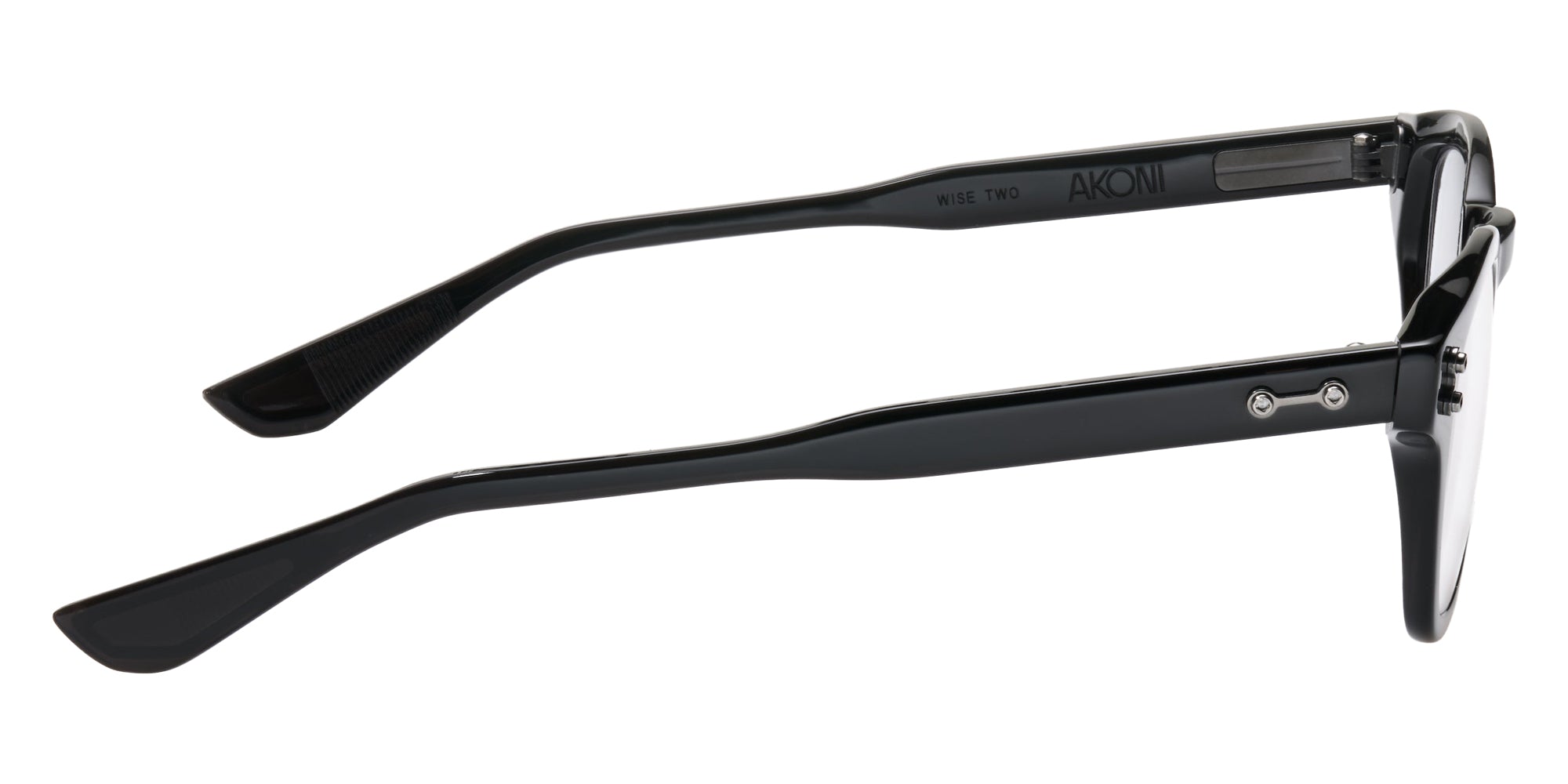 Akoni® Wise Two Rx AKO Wise Two Rx 516A 45 - Crystal Black/Black Iron Eyeglasses