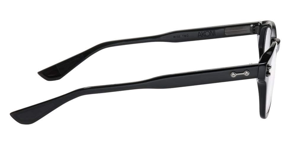 Akoni® Wise Two Rx AKO Wise Two Rx 516A 45 - Crystal Black/Black Iron Eyeglasses