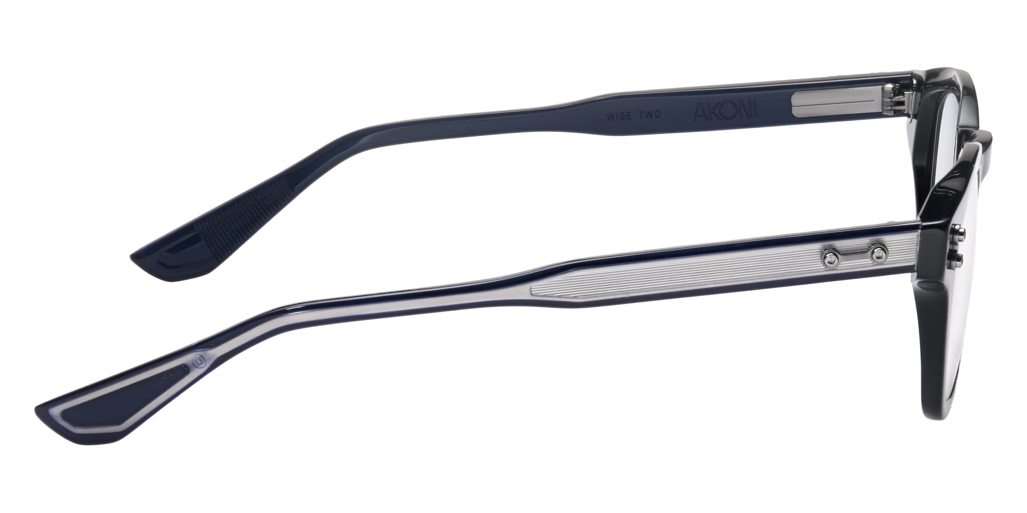 Akoni® Wise Two Rx AKO Wise Two Rx 516C 48 - Solid Blue Navy/Brushed Black Palladium Eyeglasses