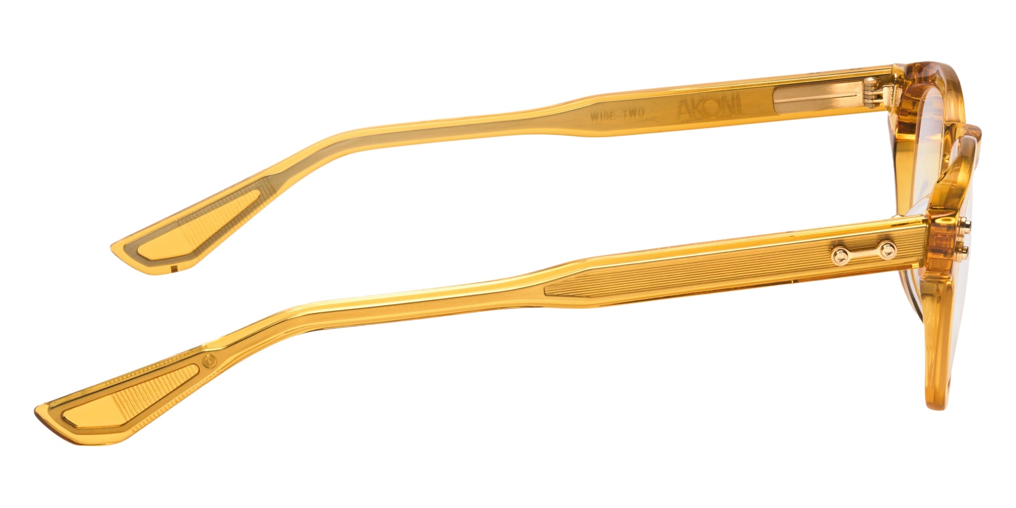 Akoni® Wise Two Rx AKO Wise Two Rx 516D 45 - Crystal Amber/Brushed 12k Gold Eyeglasses