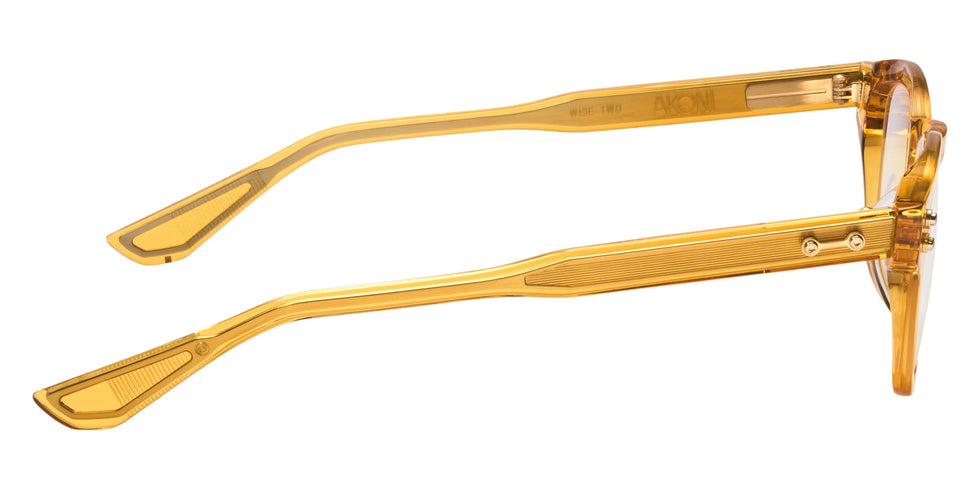 Akoni® Wise Two Rx AKO Wise Two Rx 516D 45 - Crystal Amber/Brushed 12k Gold Eyeglasses