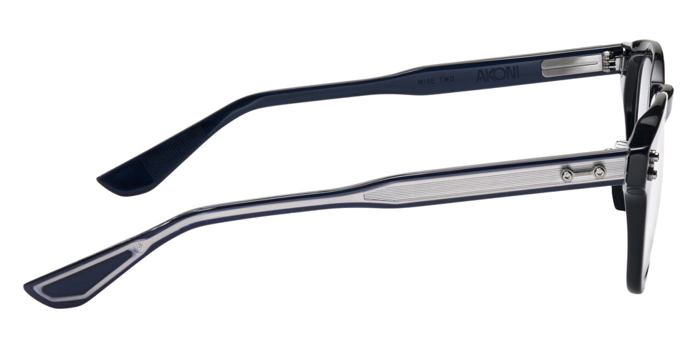 Akoni® Wise Two Rx AF AKO Wise Two Rx AF 516C 48 - Solid Blue Navy/Brushed Black Palladium Eyeglasses
