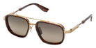 Akoni® Stellaris AKN AKS 541C 54 Sunglasses - Brushed 12k Gold/Havana/Dark Brown to Light Brown Lenses