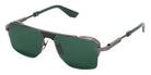 Akoni® Starliner AKN AKS 544A 57 Sunglasses - Black Iron/Black/Deep Emerald Green/Deep Emerald Green Lenses