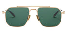 Akoni® Atlas AKN AKS 545A 55 Sunglasses - Brushed 12k Gold/Black/Deep Emerald Green Lenses
