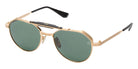 Akoni® Astrolis AKN AKS 546B 55 Sunglasses - Brushed 12k Gold/Black/Deep Emerald Green Lenses