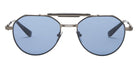 Akoni® Astrolis AKN AKS 546C 55 Sunglasses - Antiqued Silver w/Black enamel/Black/Dusty Blue gradient Lenses